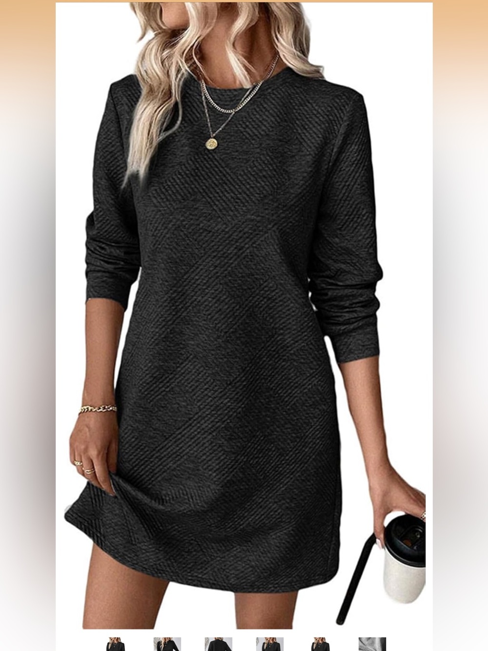 Women’s Textured Long Sleeve Dress